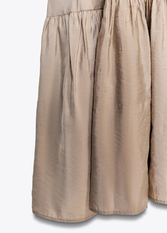 Светло-коричневое повседневный платье Zara однотонное