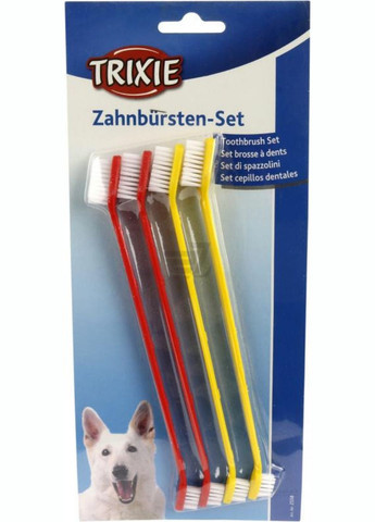 Набор двойных зубных щеток для котов и собак 4 шт 2558 ПОШТУЧНО Trixie (268547908)