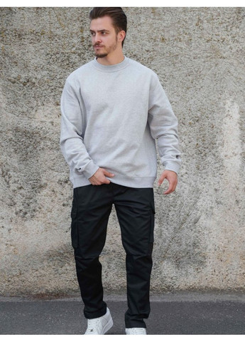 Утеплений оверсайз світшот на флісі Solo Gray Without (362441490)