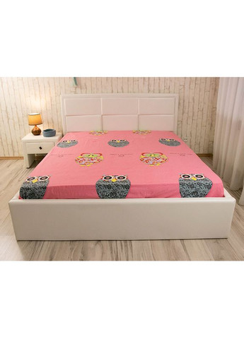 Простирадло 200x220 - Owl сатин рожевий (26043) Руно (348137632)