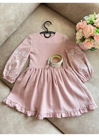 Розово-лиловое праздничное платье с пояском No Brand (368717830)