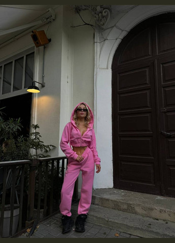 Спортивний демісезонний костюм двійка в якому ти обов'язково зігрієшся в холодну погоду, костюм у кольорі: барбі No Brand 516-4 (306518925)