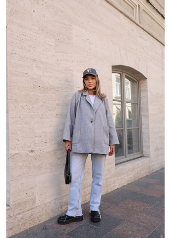 Сіре демісезонне Класичне кашемірове пальто з підкладкою "Стиль на кожен день" | Розмірна сітка в описі пальто-сорочка Vione