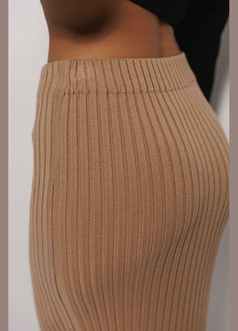 В`язана довга спідниця бежева в широкий рубчик MKAR102169-2 Modna KAZKA (336933889)