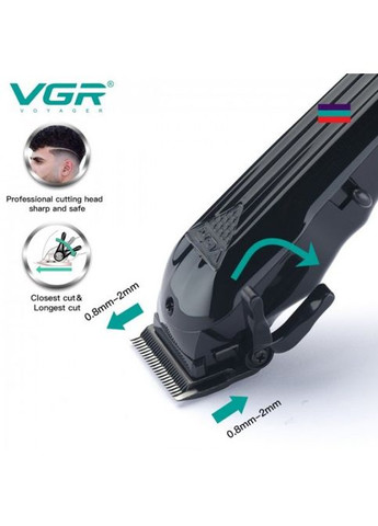Профессиональная стрижка беспроводная аккумуляторная LED-дисплей V-282 Черная + 6 насадок VGR (366440906)