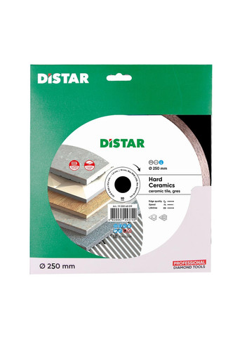 Круг алмазний відрізний Hard ceramics 1A1R 250 x 25.4 Суцільний диск для кераміки 11120048019 (10045) Distar (295034877)