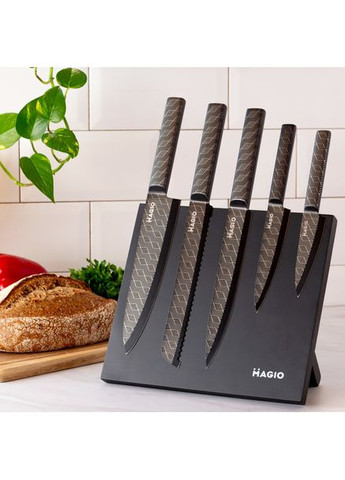 Набор кухонных ножей 6 предметов (MG-1096) Magio чёрные,