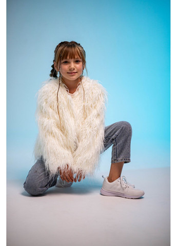Дитяча шуба з штучного хутра лама біла No Brand (368895310)