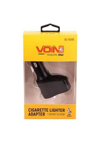 Подовжувач прикурювача 1 вихід + 2USB 2400mA 12/24V SC-1528С VOIN (362606926)