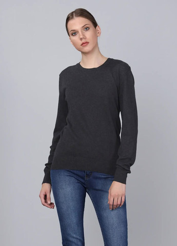 Серый демисезонный свитер из хлопка basics&more Brand