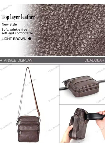 Сумка чоловіча з натуральної шкіри, сумка через плече крос боді,барсетка коричнева No Brand (369959344)