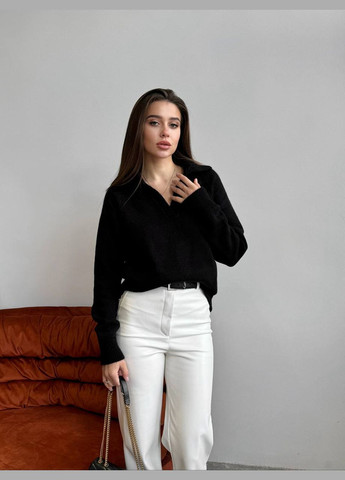 Жіночий светр-поло колір чорний р.42/46 450412 New Trend (282926250)