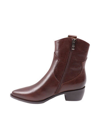 Коричневые ботильоны женские коричневые натуральная кожа Geronea 1022-24DH