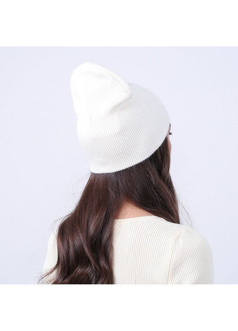 Шапка бини женская шерсть белая МАНА LuckyLOOK 917-620 (361659710)