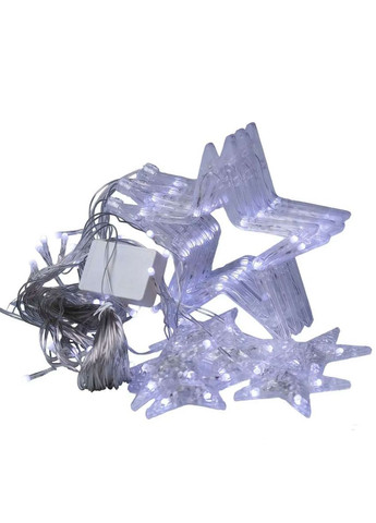 Гирлянда-штора Звезды размер 3*0,7м 12 фигур, белый GarlandoPro (328603599)