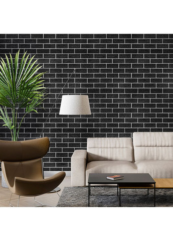 Панель стеновая 700х700х5мм Чёрный кирпич с белым StickerWall-SW-00001503 Sticker Wall (369165853)