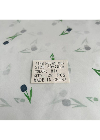 Пакувальний папір тіш'ю 50х70 см, 28 аркушів - тюльпани Plus-plus (352744788)