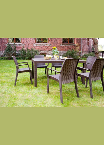 Стіл для саду пластиковий Houston, коричневий Bica (329407778)