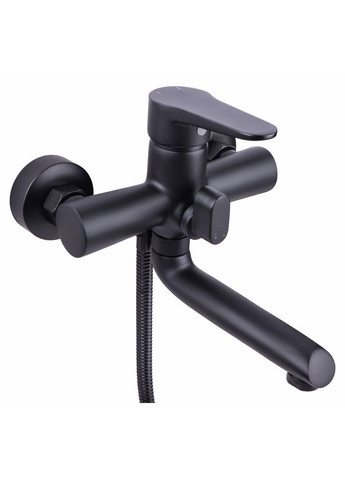 Смеситель для ванны Nicole с поворотным изливом (c душевым гарнитуром) (k35) LDNIC006BLA35180 Black LIDZ 006 (341326358)