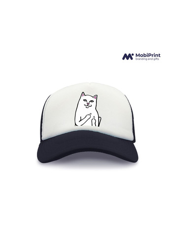 Кепка Snap Mesh мем Білий Кіт с пальцем (meme Cat Middle finger) Білий (9274-2851-WT) MobiPrint (292866302)