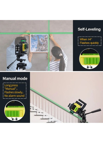 Лазерный уровень нивелир F95T-XG 3D 360 (12 линий) 3000мА с 2-мя аккумуляторами Firecore (367580908)