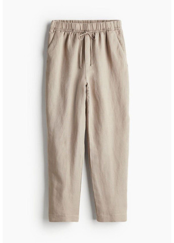 Женские зауженные брюки из льняной смеси Н&М (56976) XS Бежевые H&M (291903286)