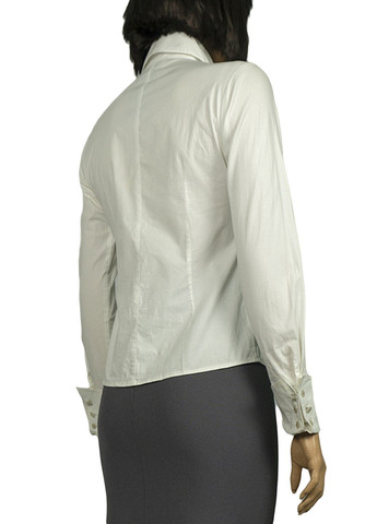Біла демісезонна жіноча блузка з жабо білий Lowett