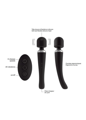 Потужний вібромасажер Dorcel Megawand Black перезаряджуваний, 160 режимів No Brand (366878634)