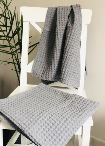 Вафельное полотенце для бани и душа, размер 70×140 см Vishnya темно-серый