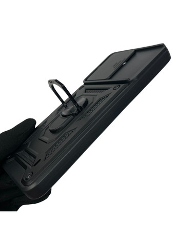 Чехол для POCO C65 бронированный с кольцом со шторкой на камеру на сяоми поко с65 чёрный rg1 Xiaomi (366019398)