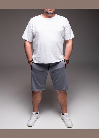 Біла 2 в 1 футболка + шорти великі розміри бавовна 100% No Brand