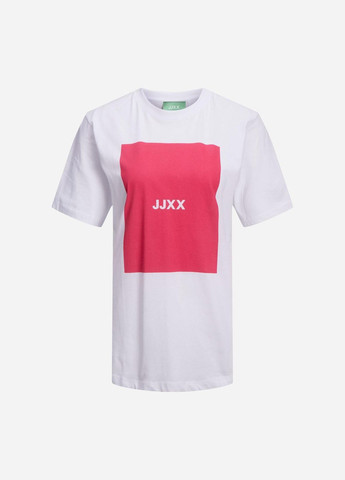 Футболка basic,белый с принтом розовый,JJXX Jack & Jones - (268561409)