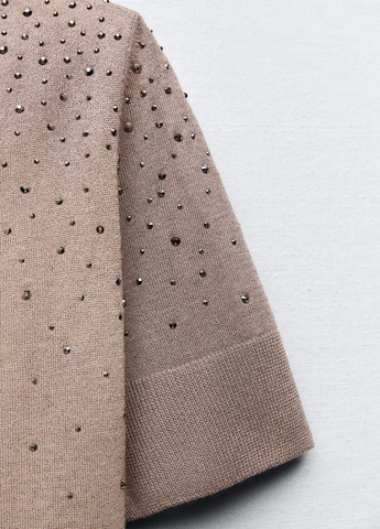 Серо-коричневый летний свитер Zara