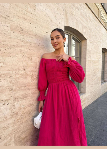 Малиновое повседневный платье с разрезом длины макси MonCher