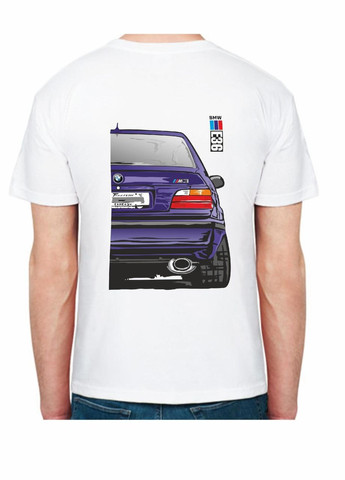 Біла футболка чоловіча з принтом bmw e36 motorsport fr 507336 біла Avtolife