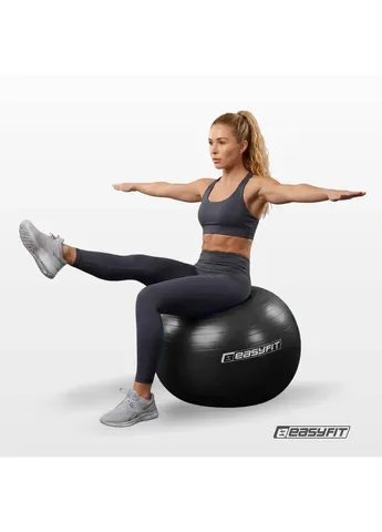 Фитбол BalanceBall 75 см черный (гимнастический мяч для фитнеса, упражнений и тренировок) EasyFit (406997267)