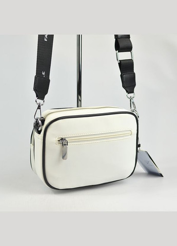 Белая текстильная женская маленькая сумка кросс-боди через плечо No Brand (293942356)