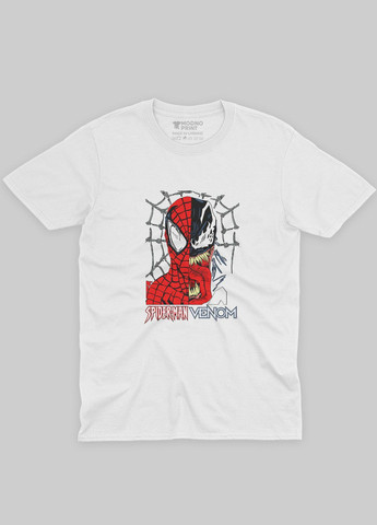 Белая демисезонная футболка для мальчика с принтом супергероя - человек-паук (ts001-1-whi-006-014-050-b) Modno