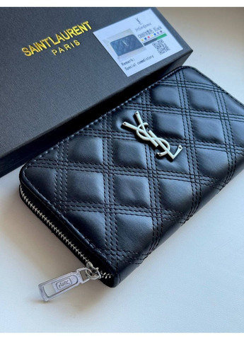Гаманець жіночий великий Yves Saint Laurent Wallet Black/Silver кошельок чорний Ів Сен Лоран YSL портмоне No Brand (368672134)