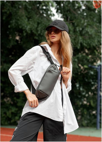 Женская сумка на пояс бананка Holster MSH графиттовая с перфорацией (SKU_87113009-VS) Sambag (302450300)