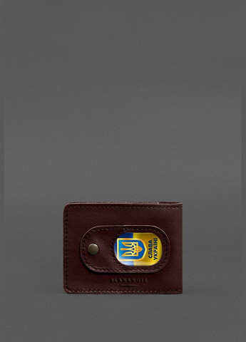 Кожаная обложка для удостоверения участника боевых действий (УБД) с карманом для жетона бордова (A-028719) BlankNote (328961444)