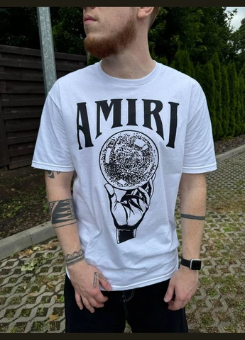 Белая мужская футболка amiri No Brand