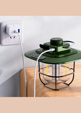 Фонарь кемпинговый LY02 Green Retro Lamp 2 режима регулятор теплый и холодный свет PowerBank 1шт X-Balog (352012293)