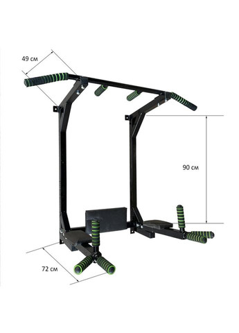 Тренажер турнік з підйомними брусами Iron Pro 4 в 1 NE-TR-5B, з м'якими ручками, No Brand (329897350)