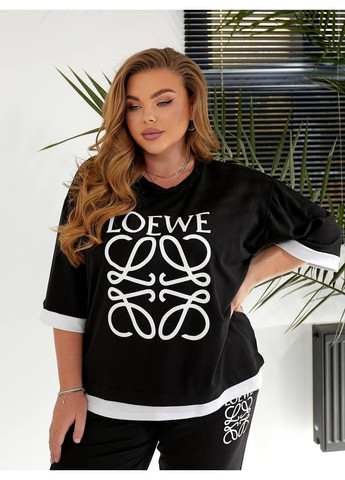 Женский прогулочный костюм двойка черного цвета New Trend (332980528)