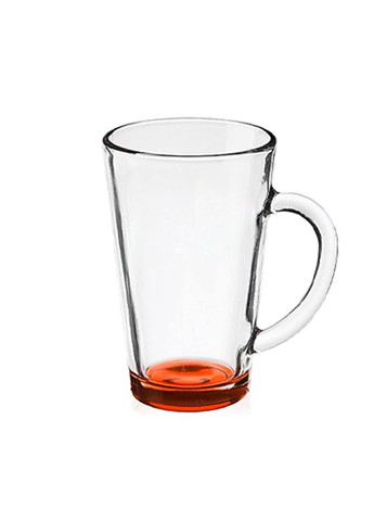 Чашка с оранжевым дном прозрачная стеклянная 300 мл 71574 No Brand (276533775)