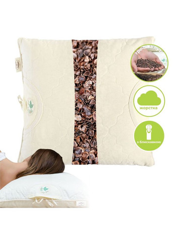 Подушка 40x40 - Aromavita з гречаним лушпинням бавовна молочна IDEIA (315146430)