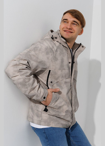 Світло-сіра демісезонна куртка парка з візерунком чоловіча 2505 shop (2000990880826) No Brand