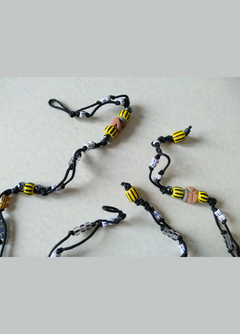 Комплект: керамічні браслет і намисто ручної роботи з чеським скляним бісером №6 Коти&Ангели (302316664)