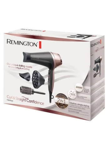 Фен Curl Straight Confidence 2200 Вт 3 режими дифузор чорно-бежевий Remington (398479841)
